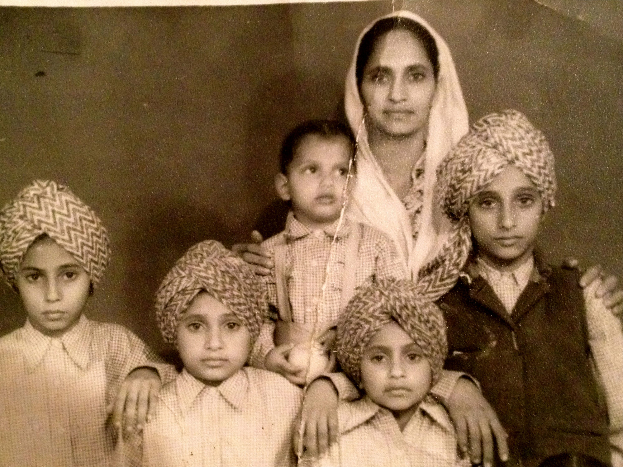 Ratan Kaur with her children in Punjab