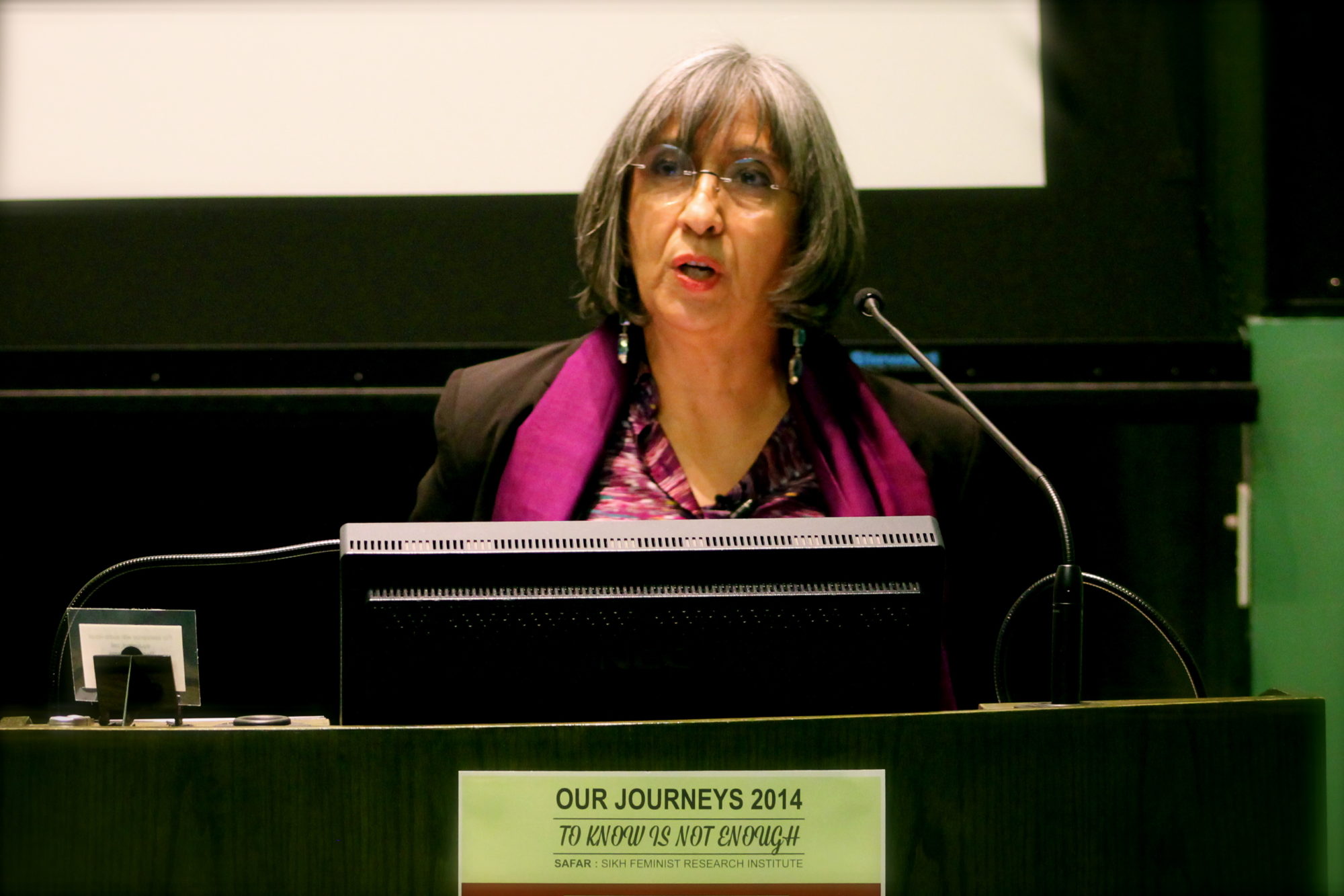 Dr. Jaspal Kaur Singh, Professor of English, presents her paper